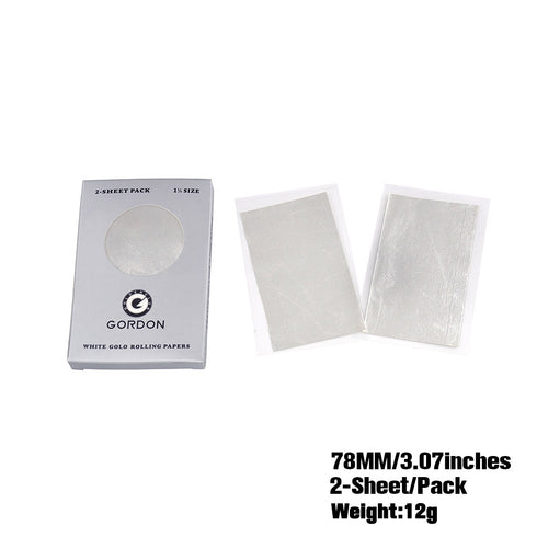 GORDON 24K White Gold Rolling Papers, 1 1/4 Size Organic Rolling Paper, 2 PCS / Pack 12 Packs / Box